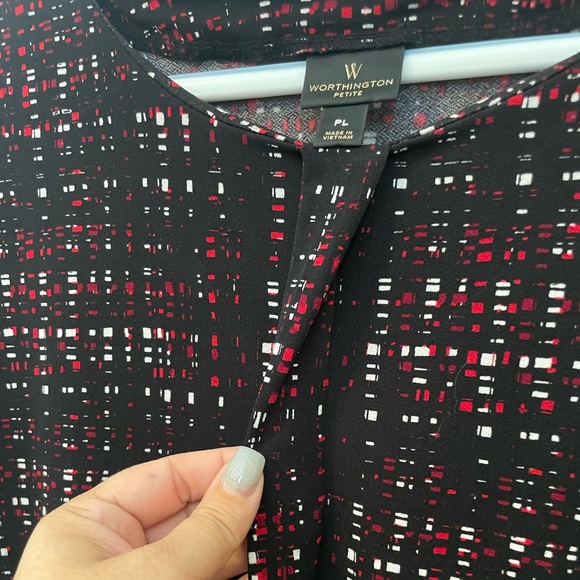 WORTHINGTON PETITE SHORT SLEEVE, ROUND NECK, CAREER KNIT TOP. Great UC - Picture 8 of 16